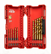 Набор сверл по металлу Milwaukee RedHEX HSS-G TiN, 10 шт (48894759)